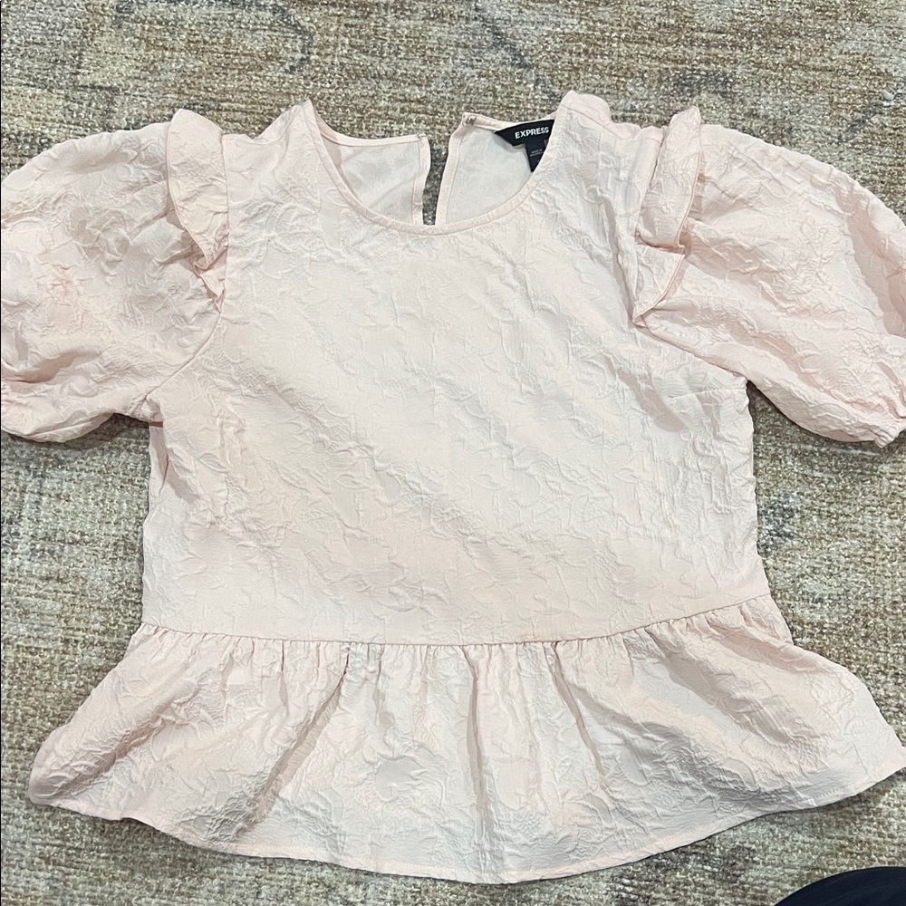 Express Pink Textured Blouse